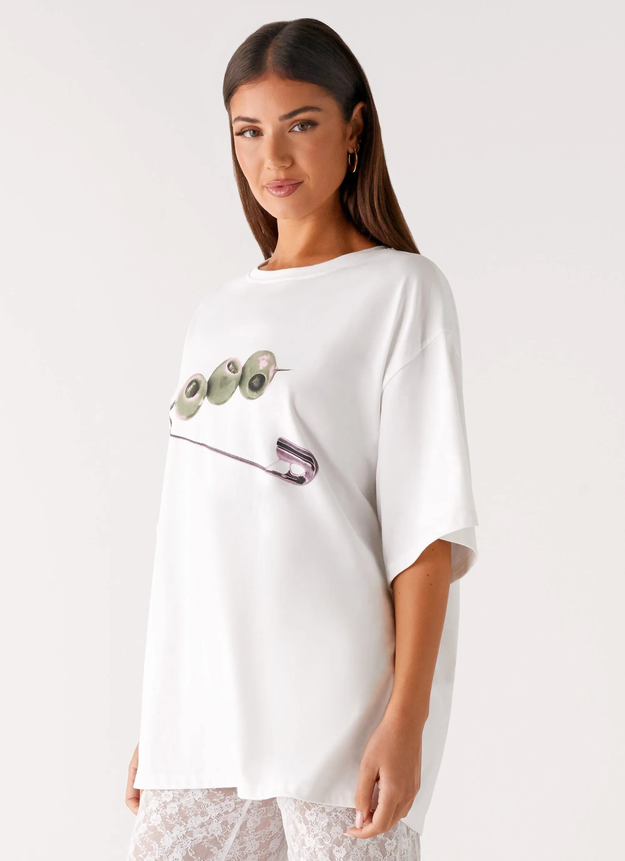 Olive Oversized Tee - White sold by Peppermayo product image thumbnail 4