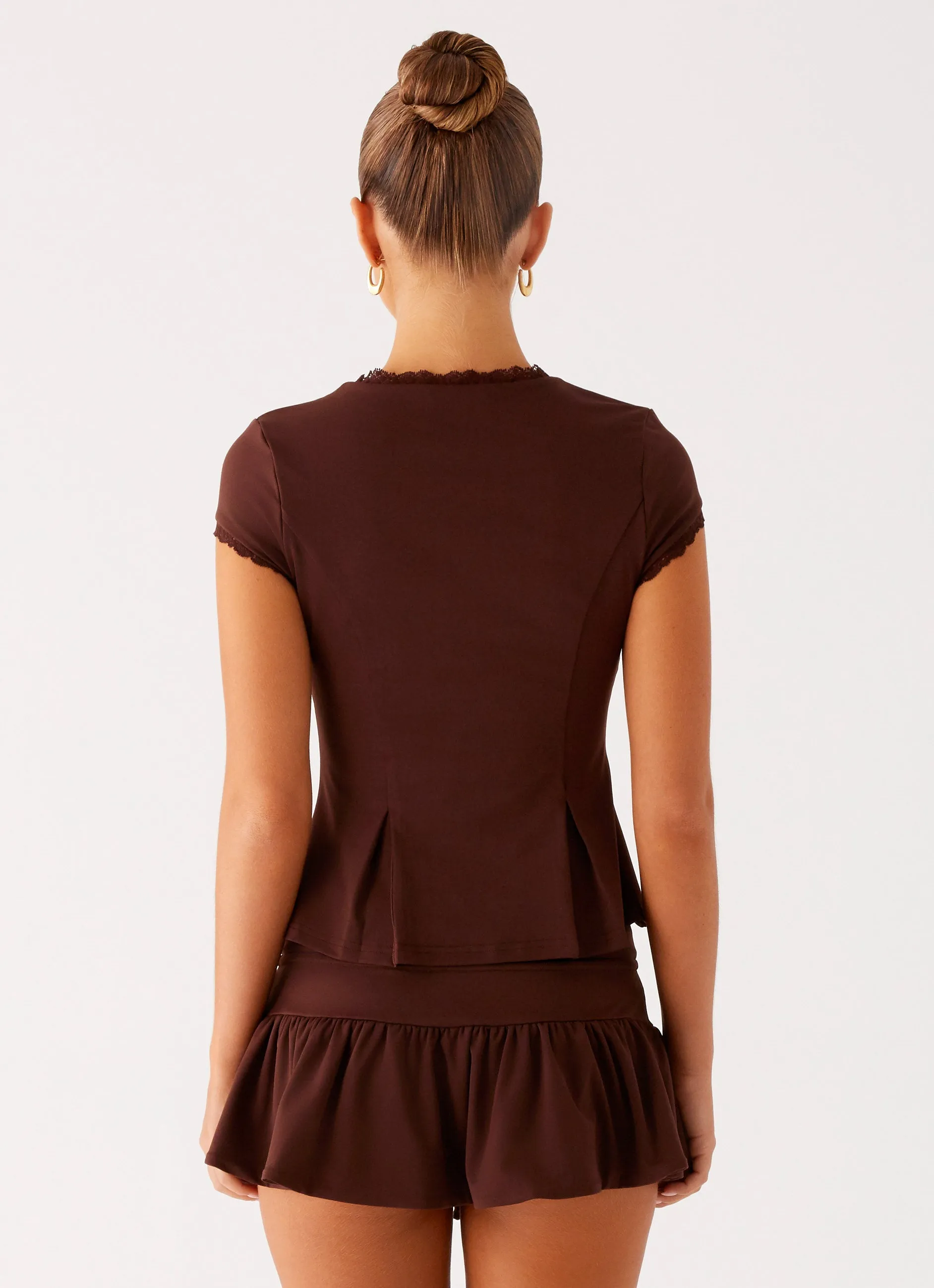 Landon Button Up Top - Chocolate sold by Peppermayo product image thumbnail 3