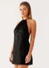 Kingdom Sequin Mini Dress - Black sold by Peppermayo