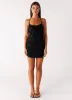 Sunset Glow Mini Dress - Black sold by Peppermayo