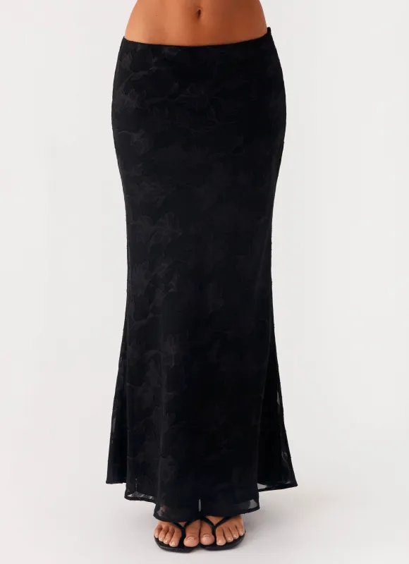 Starlit Maxi Skirt - Black sold by Peppermayo