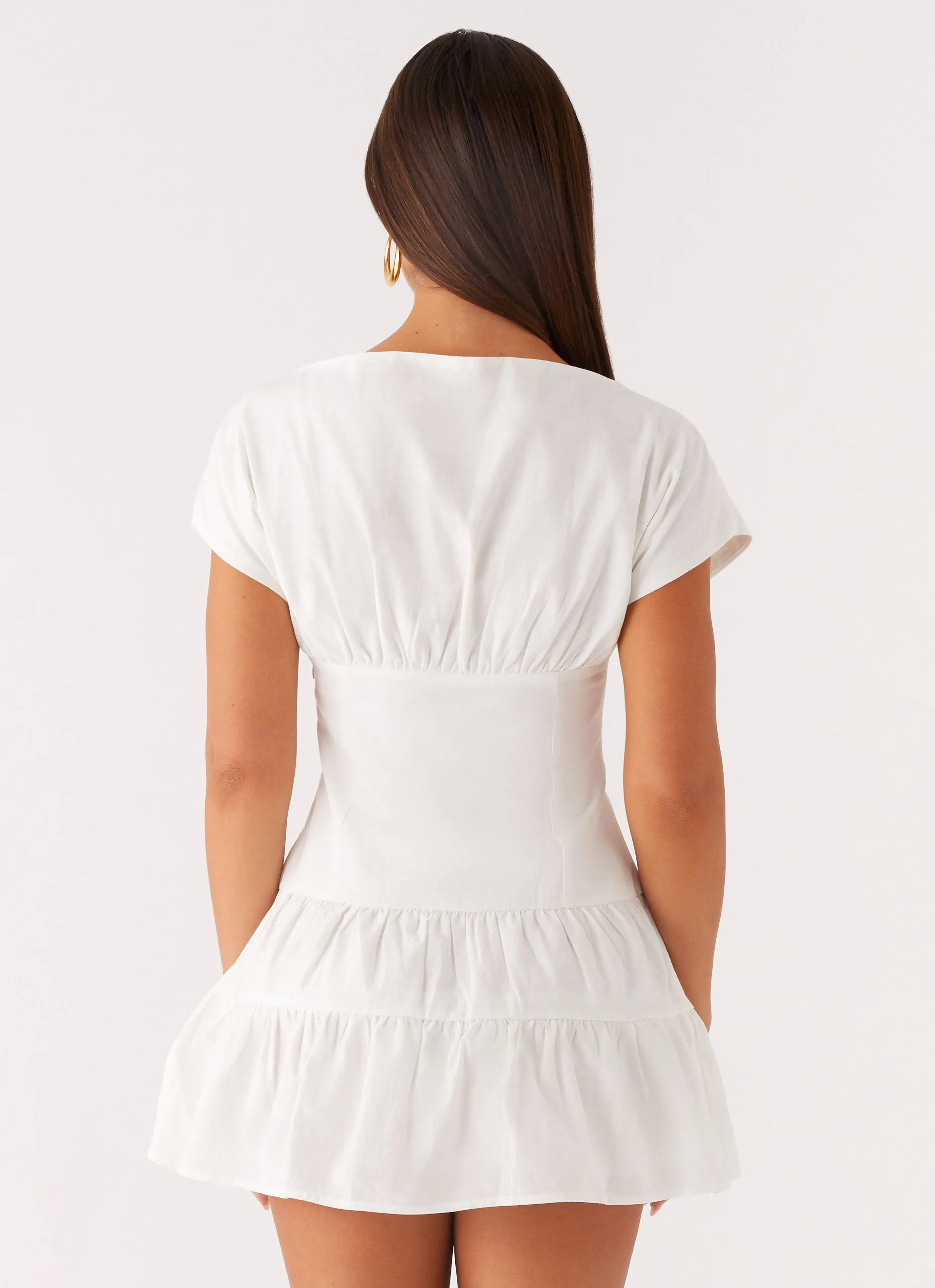 Ember Haze Boat Neck Mini Dress - Off White sold by Peppermayo product image thumbnail 4