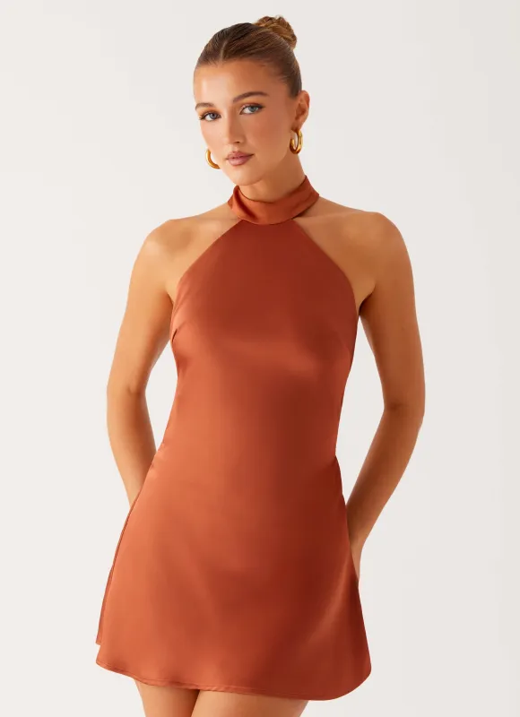 Golden Dunes Mini Dress - Rust sold by Peppermayo