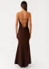 Endless Nights Maxi Dress - Chocolate sold by Peppermayo