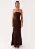 Endless Nights Maxi Dress - Chocolate sold by Peppermayo