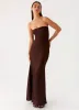 Endless Nights Maxi Dress - Chocolate sold by Peppermayo
