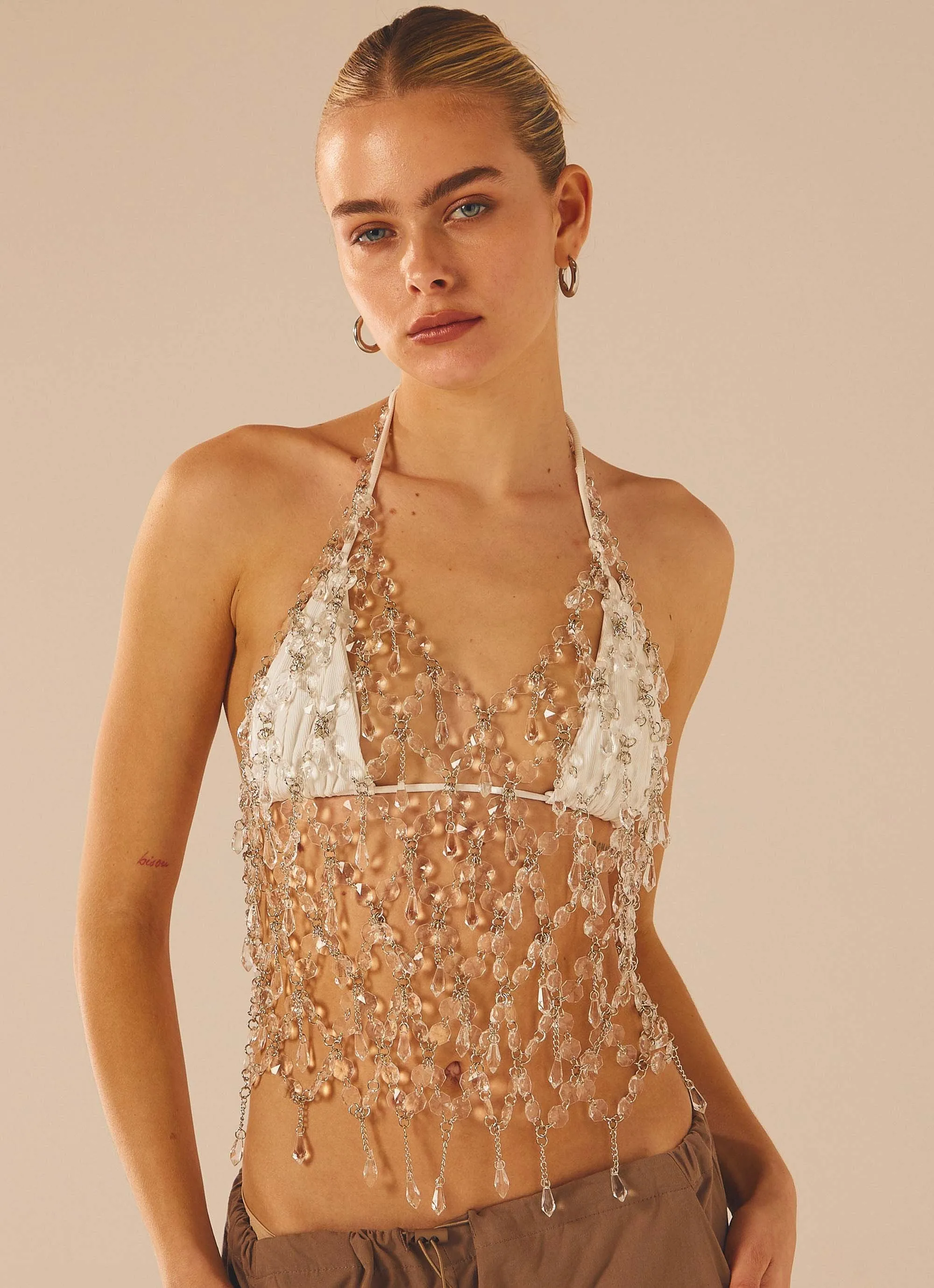 Acadia Beaded Vest Top - Silver sold by Peppermayo product image thumbnail 5