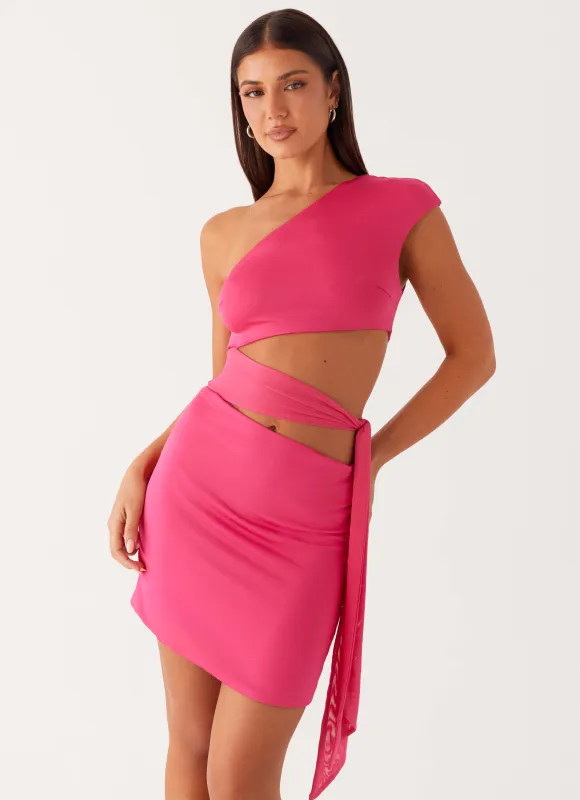 Amara Mini Dress - Hot Pink sold by Peppermayo