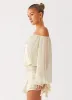Eira Balloon Sleeve Mini Dress - Ivory sold by Peppermayo