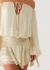 Eira Balloon Sleeve Mini Dress - Ivory sold by Peppermayo