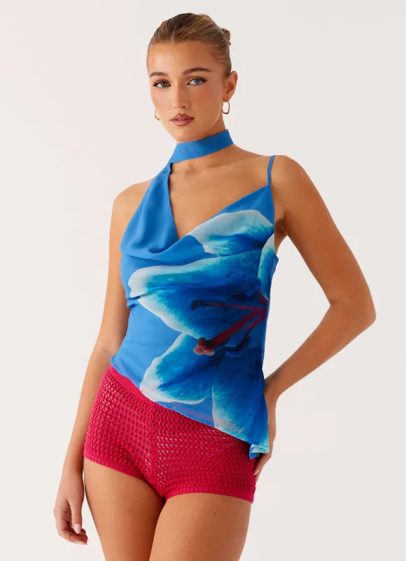 Andrina Cowl Neck Top - Oceania Bloom sold by Peppermayo