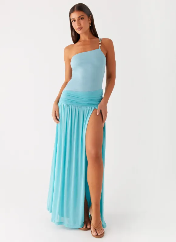 Aurelia Maxi Dress - Aqua sold by Peppermayo