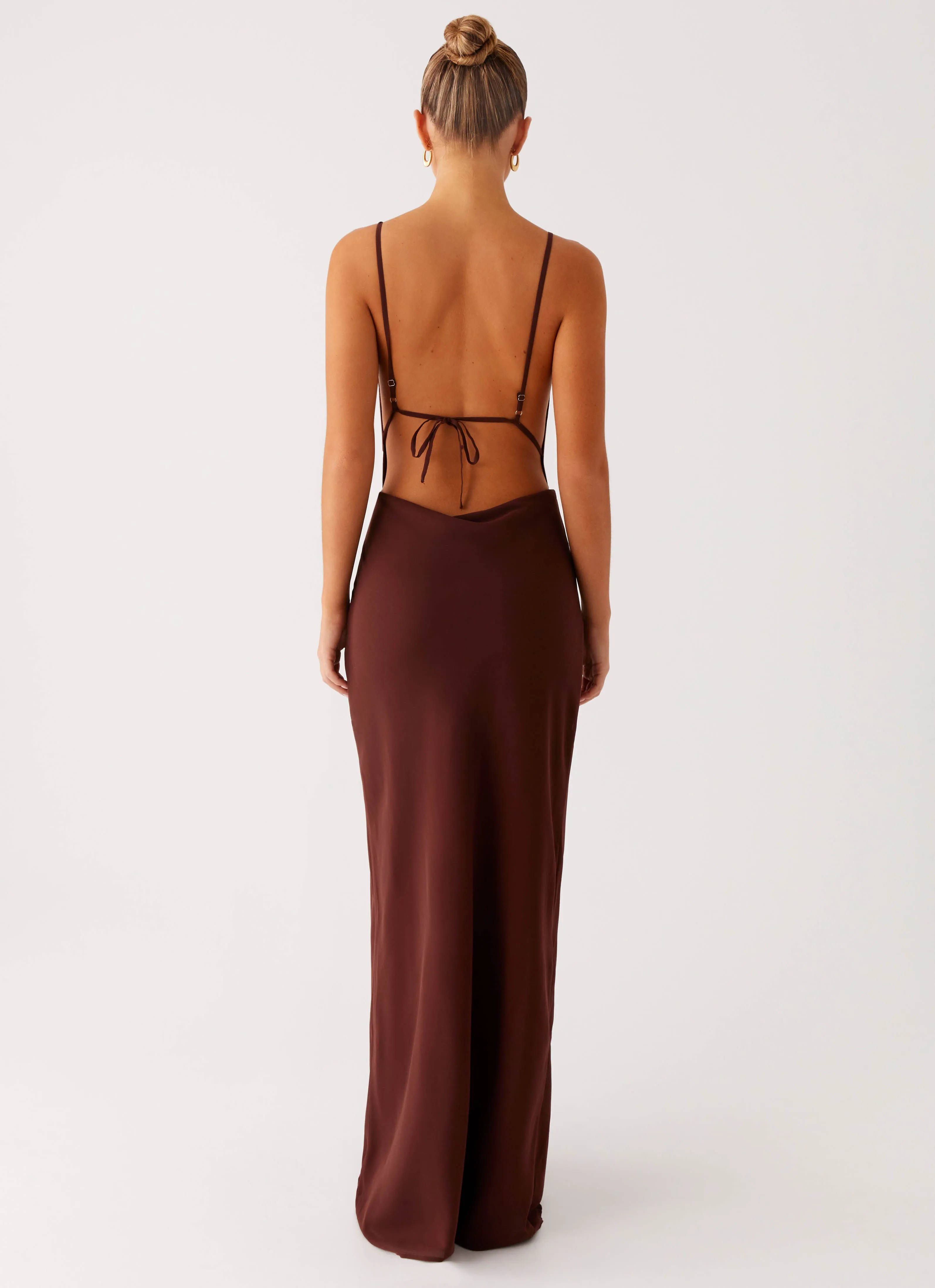 Elation Cowl Neck Maxi Dress - Chocolate sold by Peppermayo product image thumbnail 3