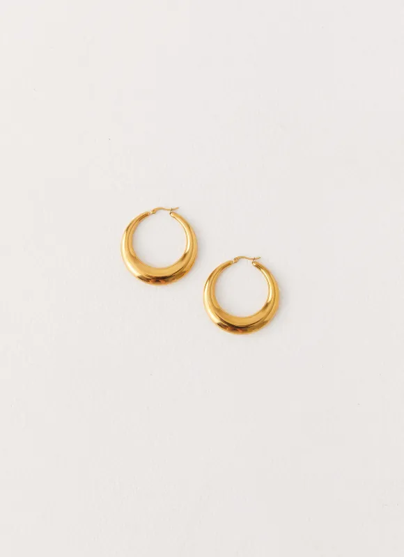 Harri Hoop Earrings - Gold sold by Peppermayo