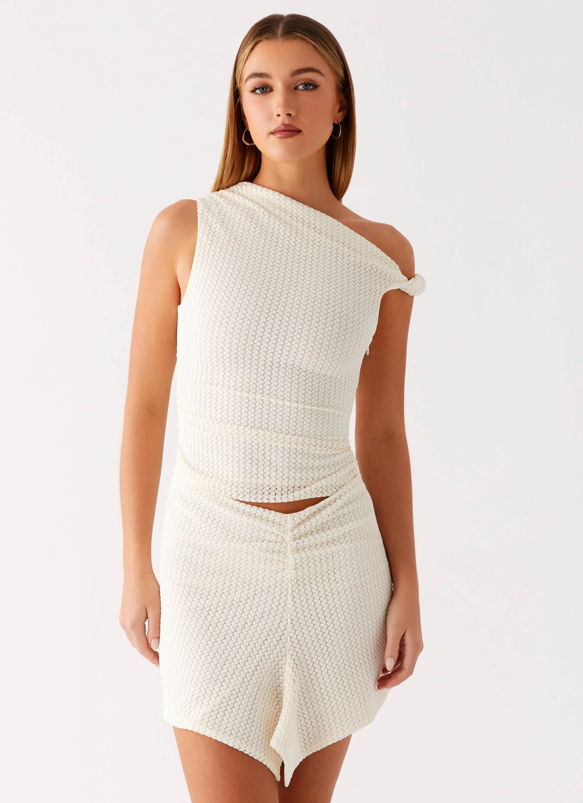 Alina Mini Dress - Ivory sold by Peppermayo