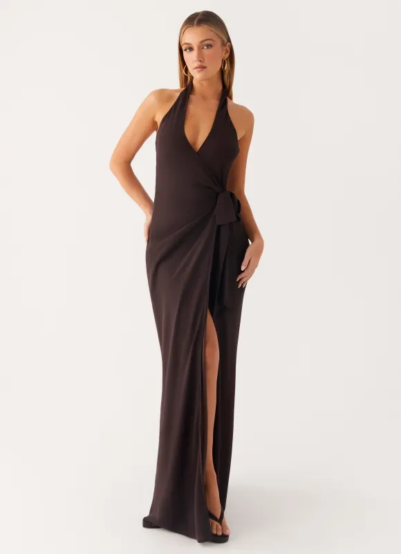 So Chic Maxi Dress - Cool Chocolate sold by Peppermayo