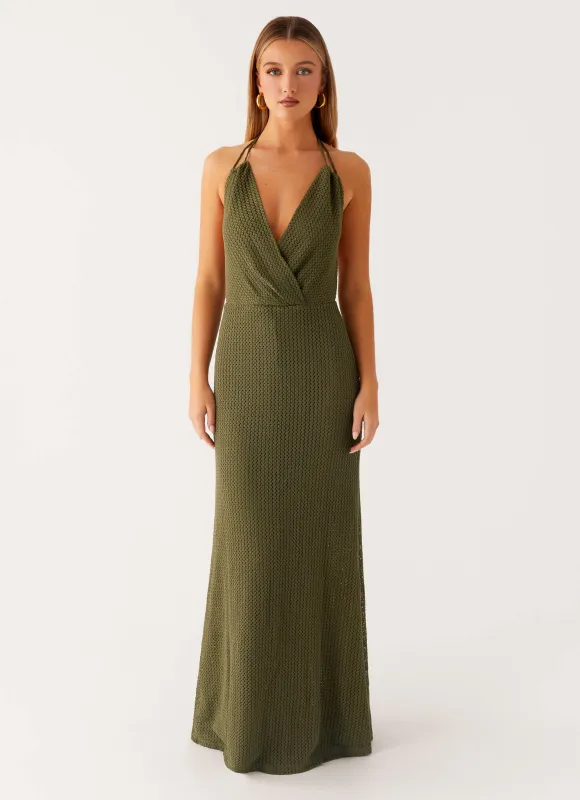 Thora Maxi Dress - Olive sold by Peppermayo