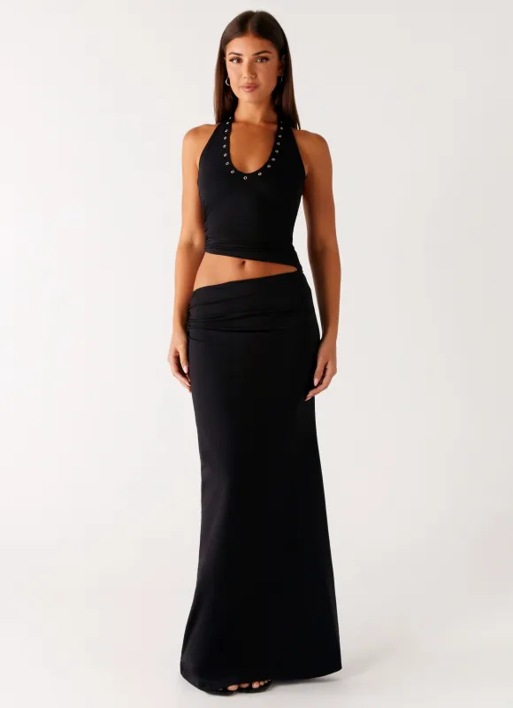 Chella Maxi Dress - Black sold by Peppermayo