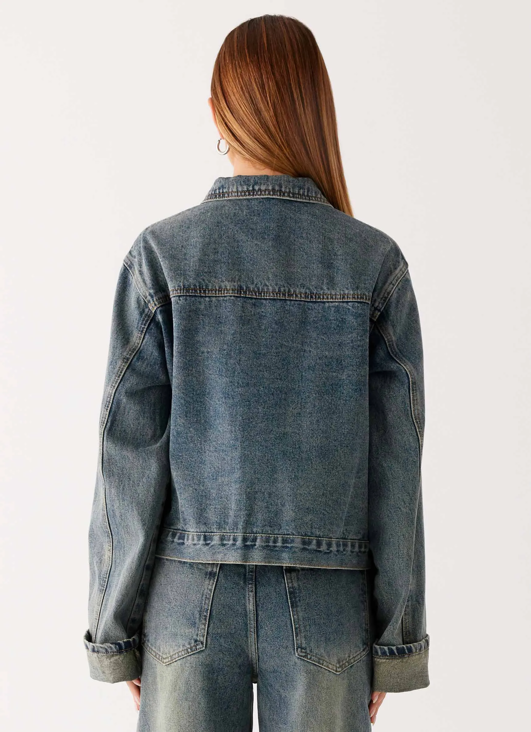 Back Again Oversized Denim Jacket - Dirty Wash sold by Peppermayo product image thumbnail 3
