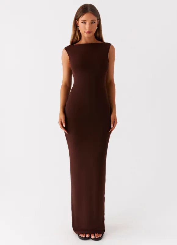 Earthbound Muse Maxi Dress - Chocolate sold by Peppermayo