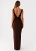 Earthbound Muse Maxi Dress - Chocolate sold by Peppermayo