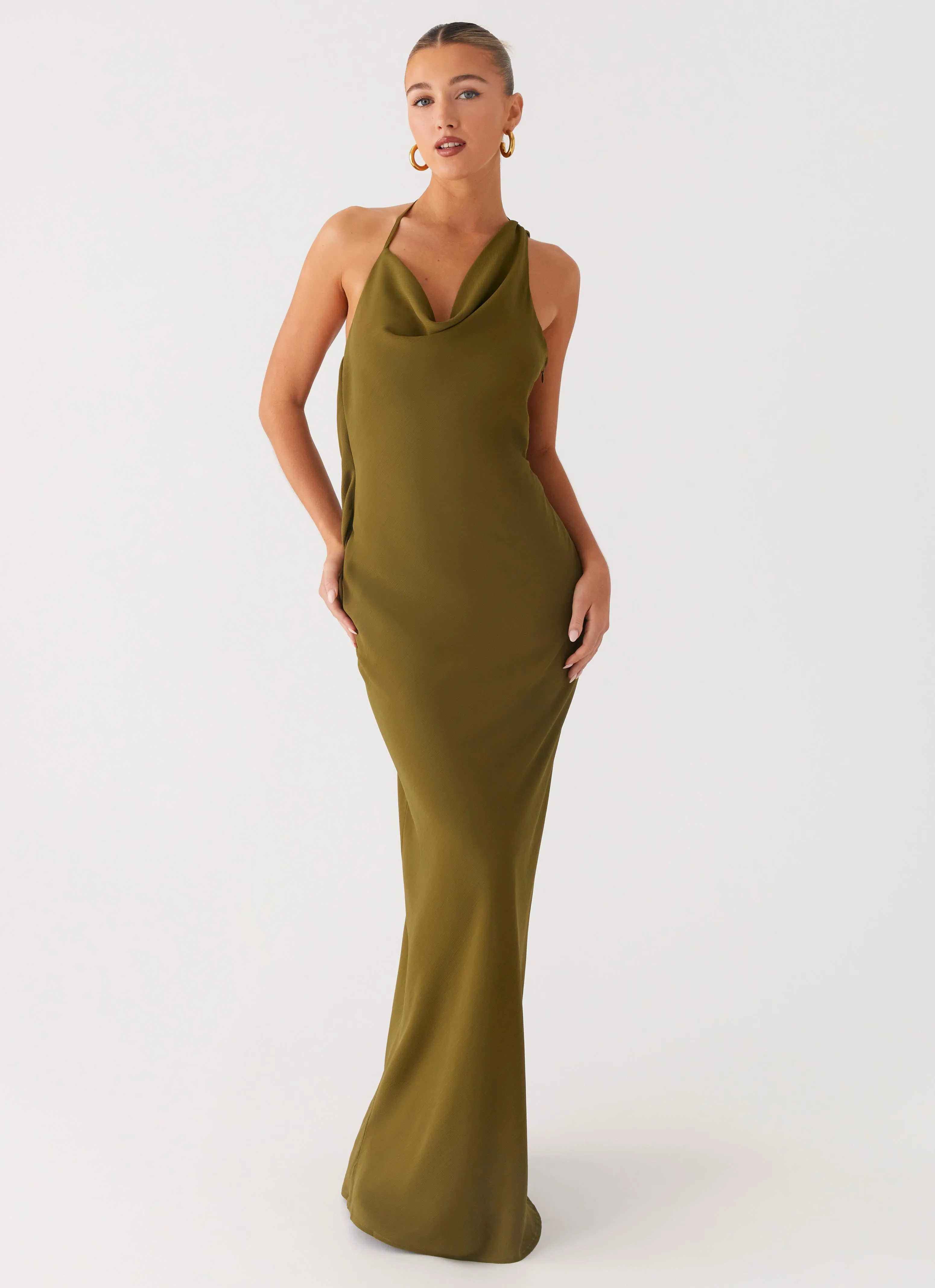 Opal Glow Maxi Dress - Khaki sold by Peppermayo