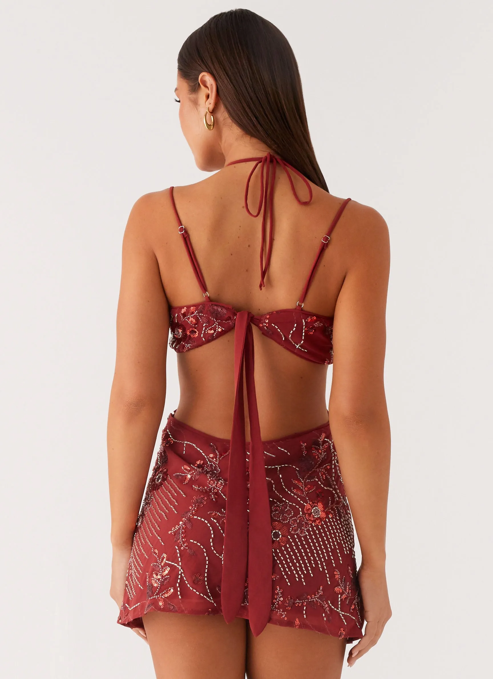 Sahara Nights Beaded Mini Dress - Rust sold by Peppermayo product image thumbnail 4