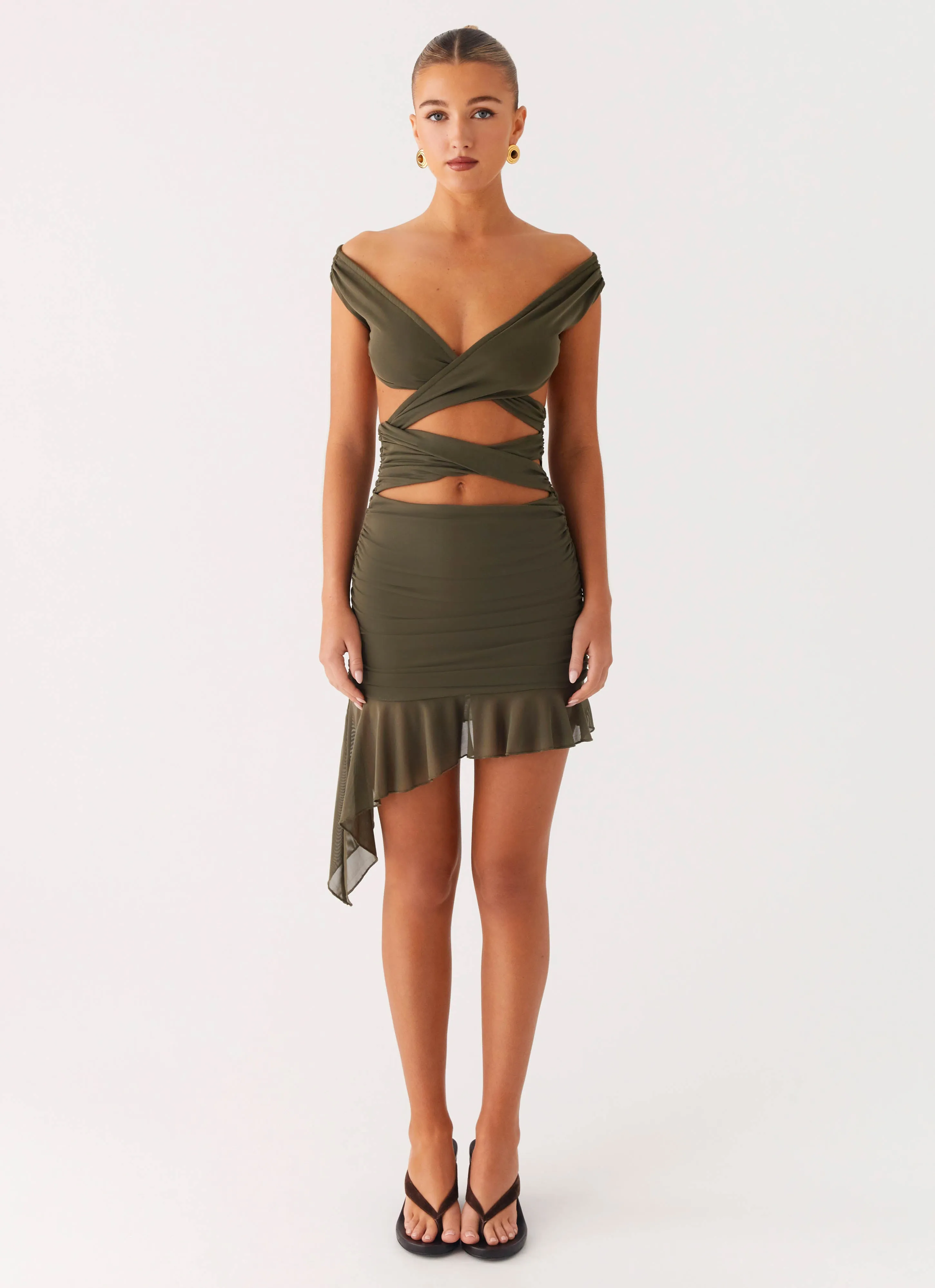 Ivy Whisper Mini Dress - Khaki sold by Peppermayo product image thumbnail 4
