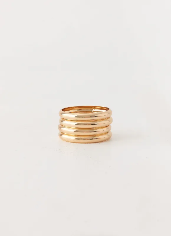 Zayden Bangles - Gold sold by Peppermayo