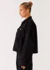 Back Again Oversized Denim Jacket - Black sold by Peppermayo