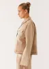 Khalil Denim Jacket - Tan sold by Peppermayo