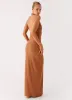 Plunge For You Maxi Dress - Tan sold by Peppermayo