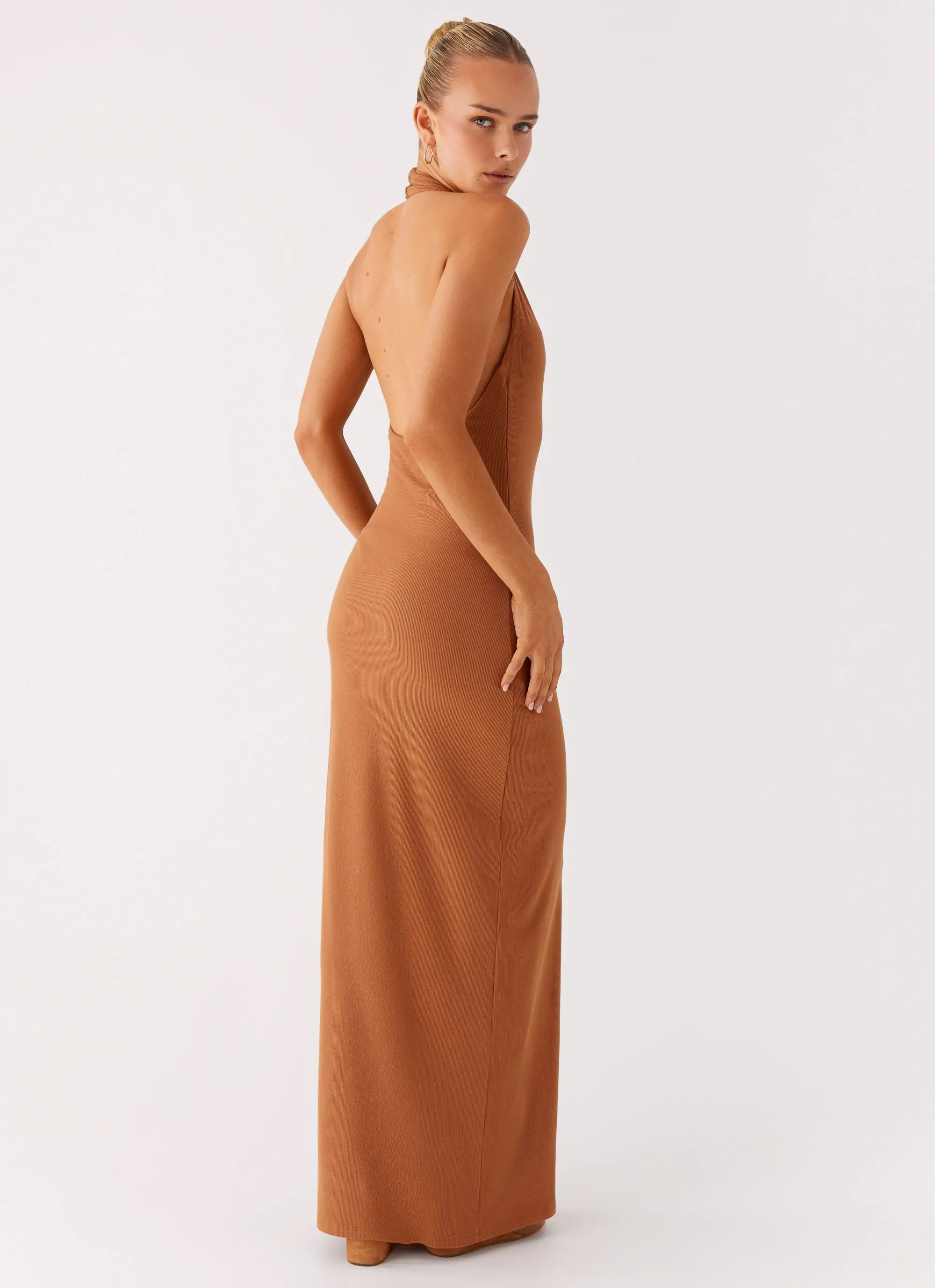 Plunge For You Maxi Dress - Tan sold by Peppermayo product image thumbnail 4
