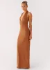 Plunge For You Maxi Dress - Tan sold by Peppermayo
