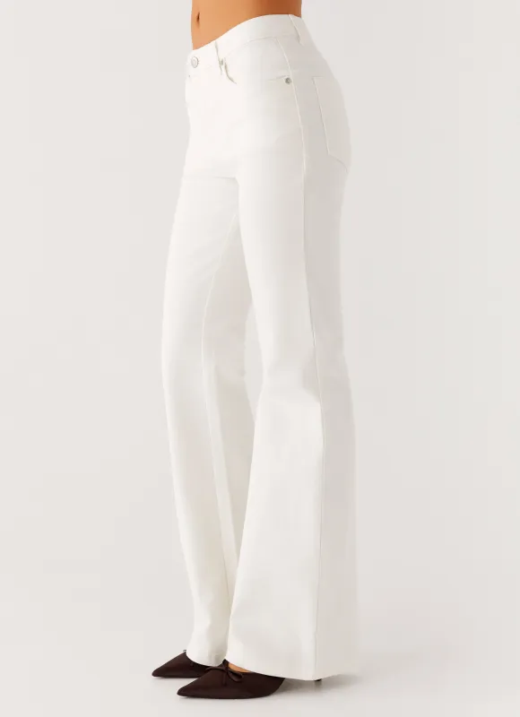 Aldo Bootleg Jeans - White sold by Peppermayo