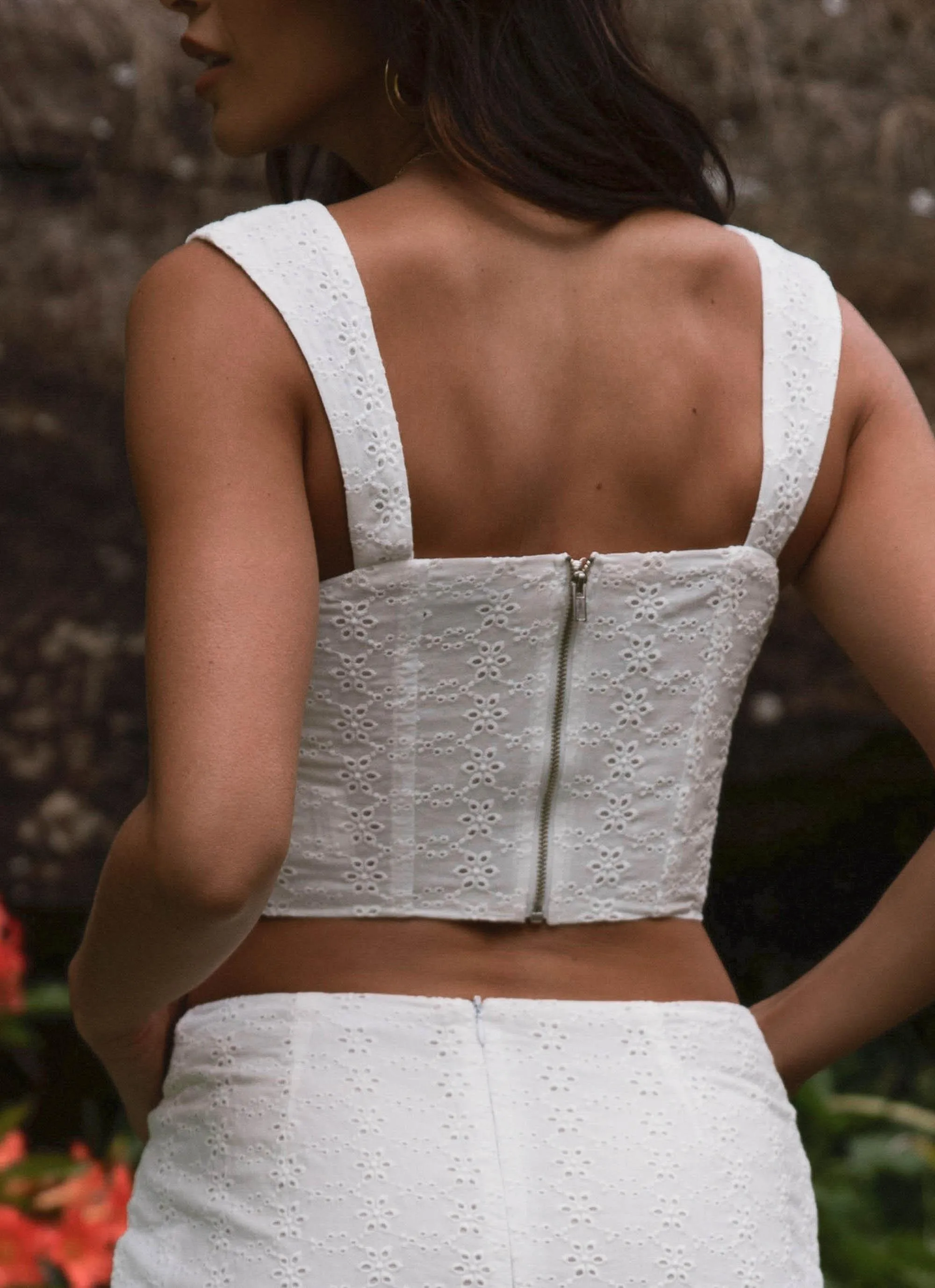Good Luck Charm Broderie Bustier - Whisper White sold by Peppermayo product image thumbnail 4