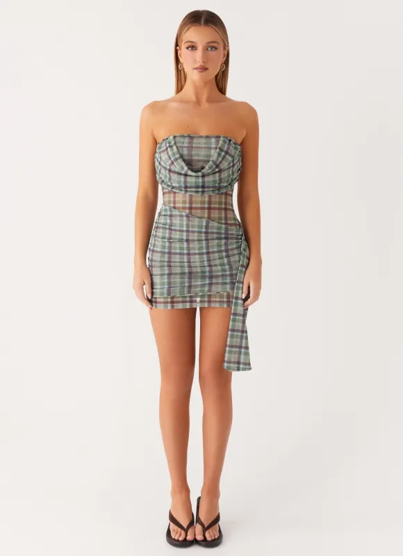 Seren Mini Dress - Cedar Check sold by Peppermayo