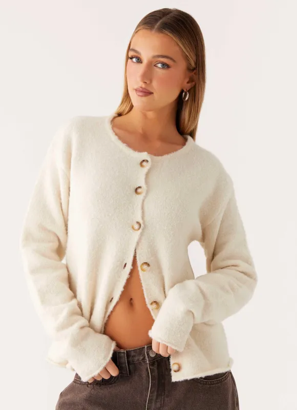 Vera Knit Cardigan - Ivory sold by Peppermayo