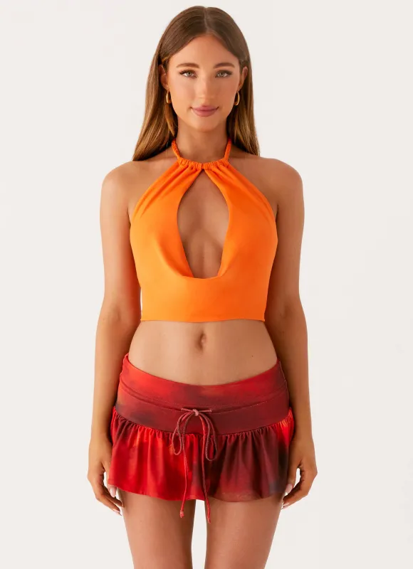 Calisa Cowl Top - Orange made by Peppermayo