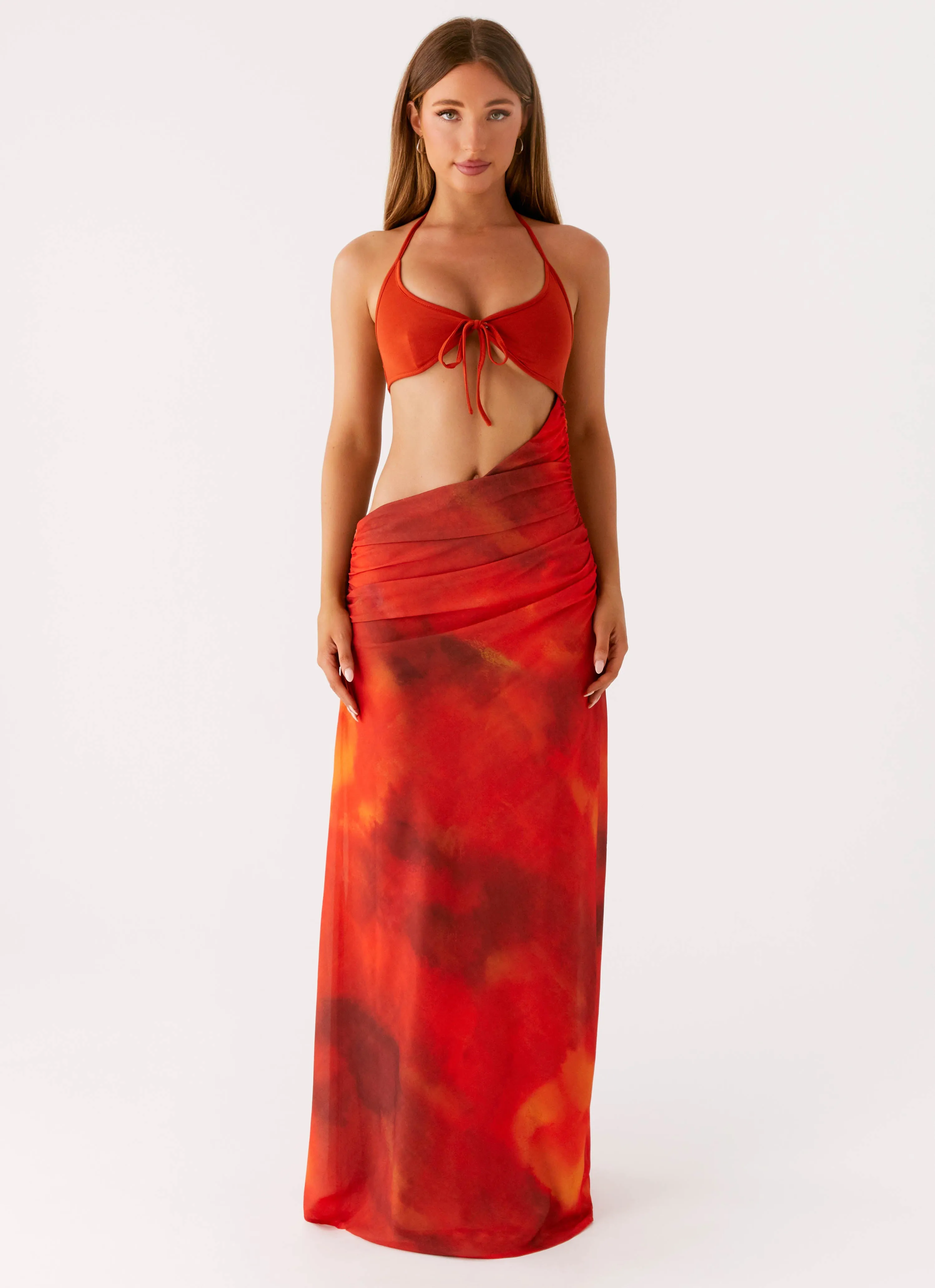 Elixis Maxi Dress - Scarlet Blur sold by Peppermayo