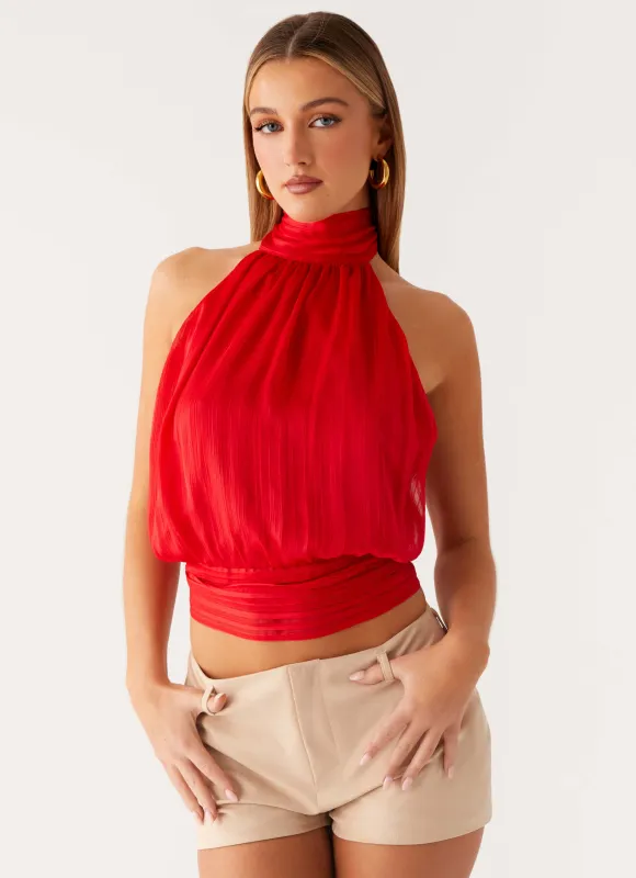 Willow Chiffon Top - Red sold by Peppermayo