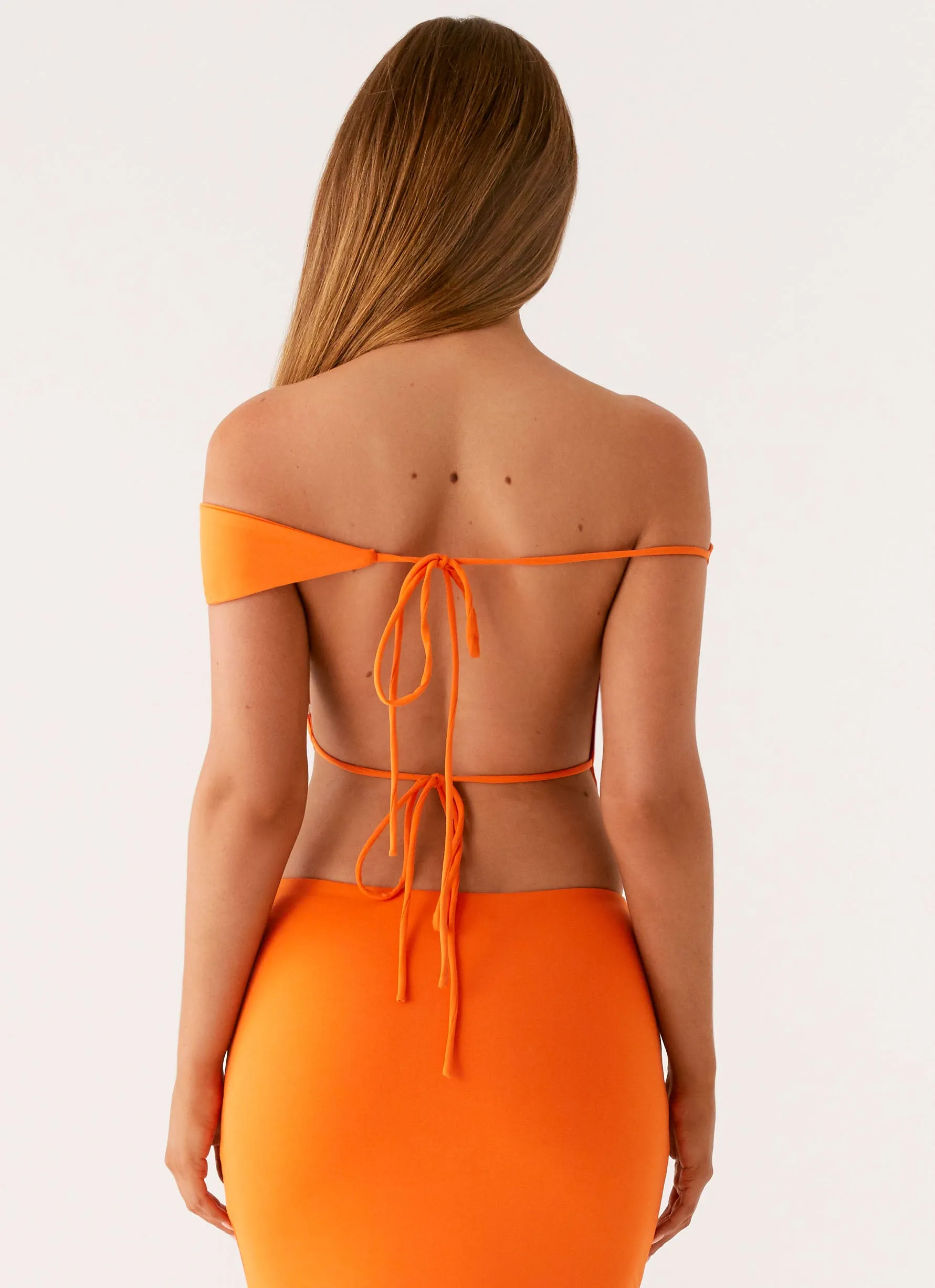 Kamara Off Shoulder Top - Orange sold by Peppermayo product image thumbnail 3