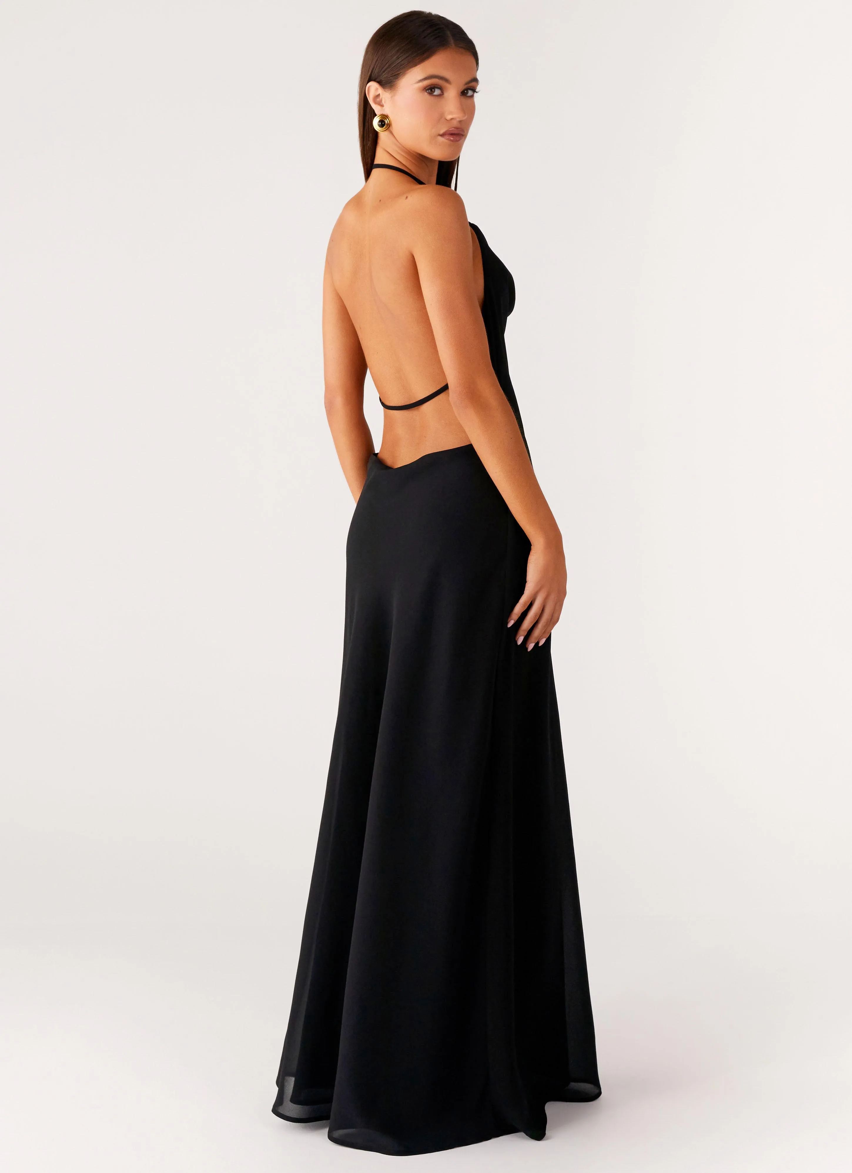 Morning Crush Cowl Maxi Dress - Black sold by Peppermayo product image thumbnail 4
