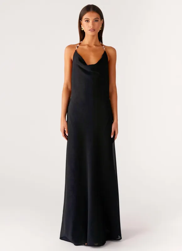 Morning Crush Cowl Maxi Dress - Black sold by Peppermayo