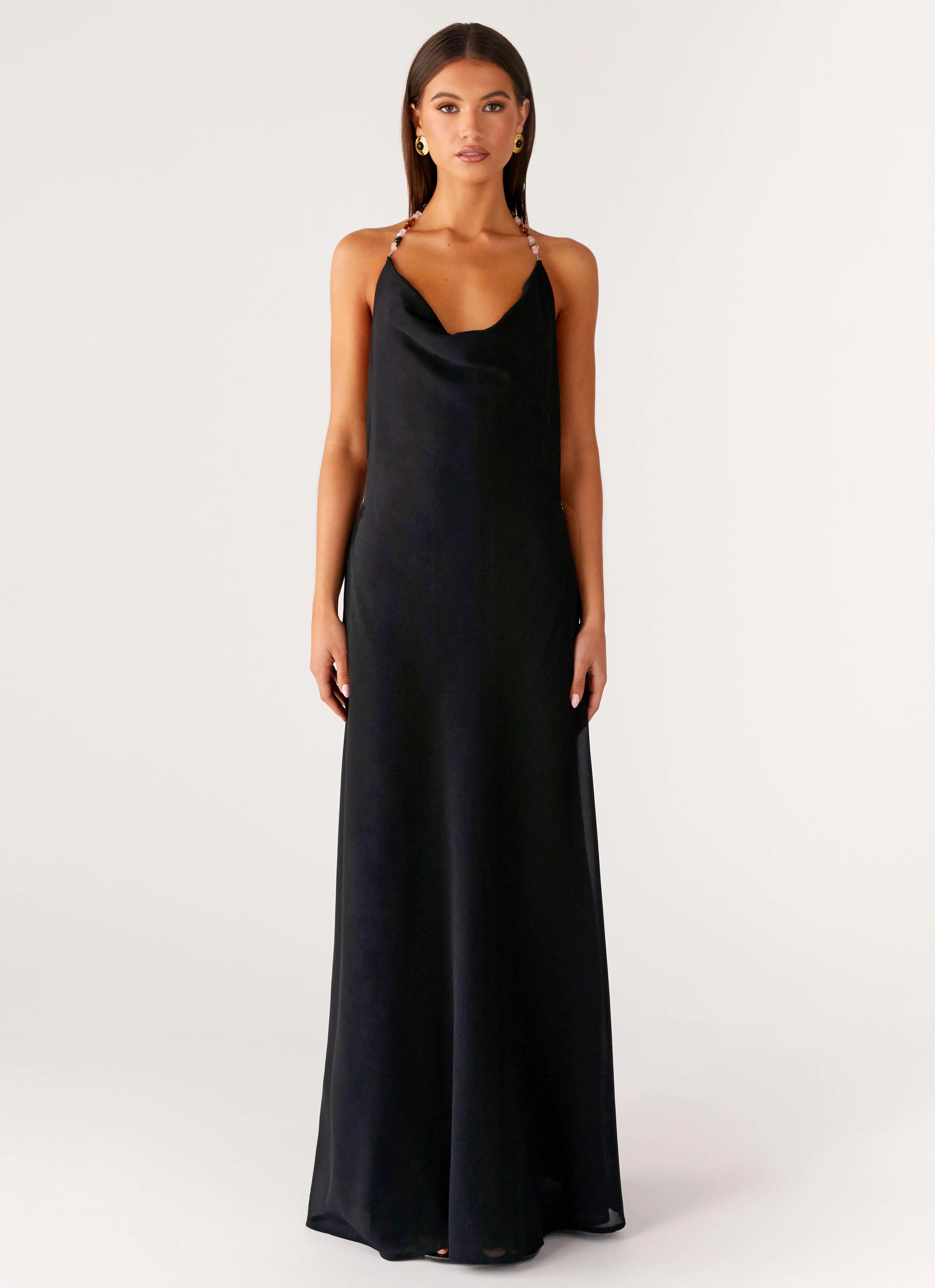 Morning Crush Cowl Maxi Dress - Black sold by Peppermayo