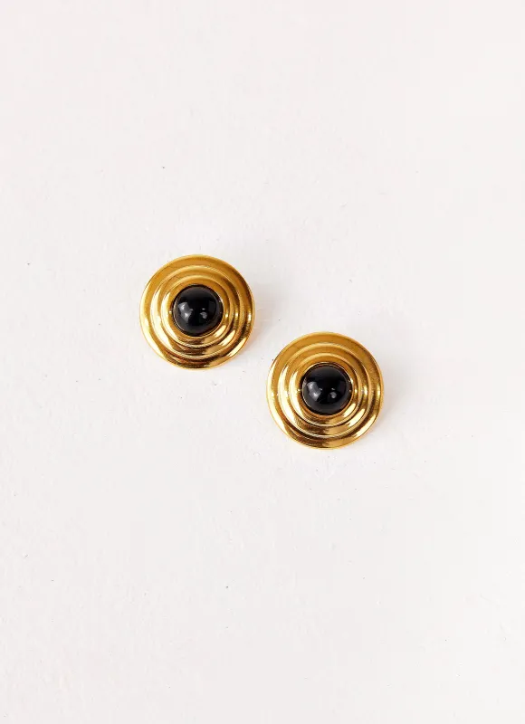Kalia Earrings - Black sold by Peppermayo
