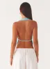 Rio Dreams Cowl Neck Halter Top - Turquoise sold by Peppermayo