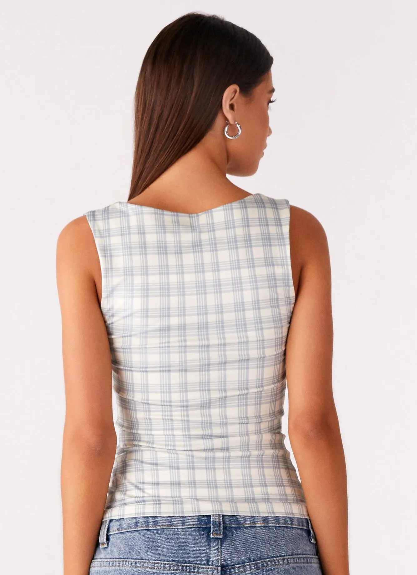 No Drama Strap Top - Grey Check sold by Peppermayo product image thumbnail 3