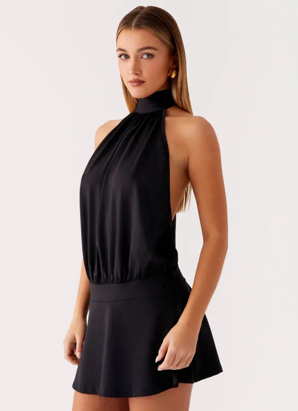 Valor Mini Dress - Black sold by Peppermayo