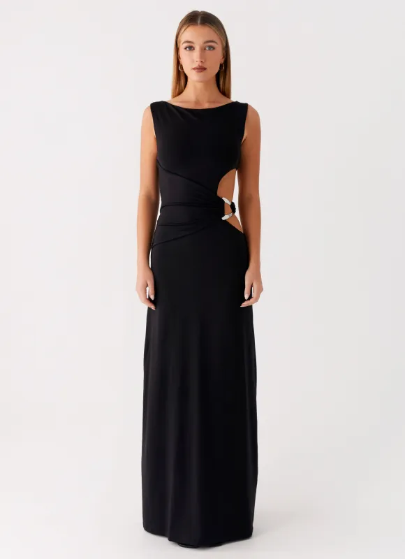 Jayana Maxi Dress - Black sold by Peppermayo